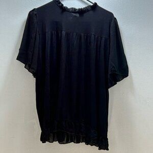 Kim & Cami Black Ruffle Blouse